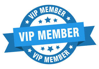 vip member round ribbon isolated label. vip member sign