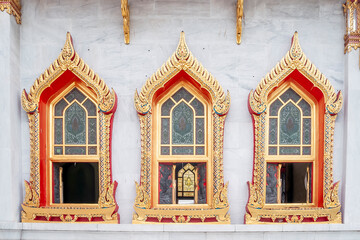 A detail of the Buddhist temple Wat Benchamabophit in the Dusit district of Bangkok, Thailand