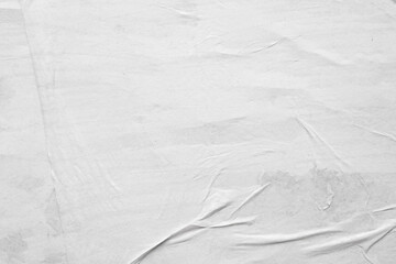 Blank white crumpled and creased paper poster texture background