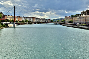 Fototapeta premium Brücke über der Saone in Lyon