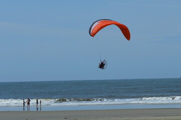 paragliding on the beach