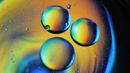 Beautiful macro of oil bubble patterns 