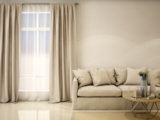 interior design for living area or reception background / 3d illustration,3d rendering