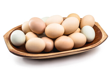 Brazilian free-range egg on isolated white background, natural free-range eggs from Minas Gerais