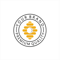 Vector honey and bee logo, honey and bee, honeycomb, hive logo or insignia, emblems, labels and badges and other branding objects.