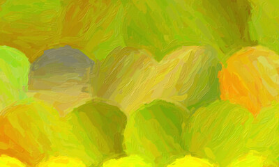 Lemon green circle impressionist impasto background, digitally created.