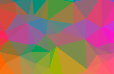Fototapeta premium Illustration of abstract Green, Orange, Pink, Purple, Red, Yellow horizontal low poly background. Beautiful polygon design pattern.