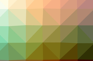 Illustration of abstract Green, Orange horizontal low poly background. Beautiful polygon design pattern.