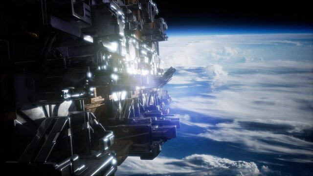 fleet of massive spaceships known as motherships taking position over Earth for a coming invasion