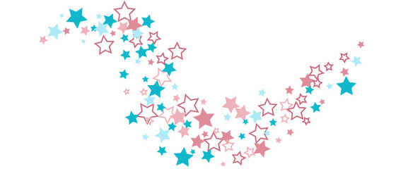 Shooting stars confetti. Multi-colored stars. Holiday background. Abstract texture on a white background. Design element. Vector illustration, EPS 10