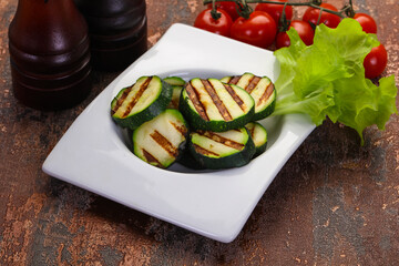 Vegan cuisine - grilled zucchini