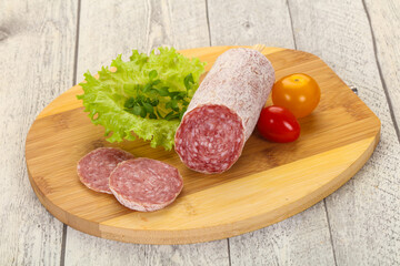 Italian dry Saliami pork sausage