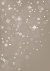 Snowflakes. Snow, snowfall. Falling scattered white snowflakes on a gradient background. Vector	