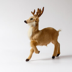 Christmas toys handmade, deer made from pieces of fur