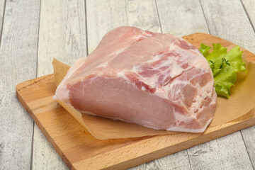 Raw pork meat piece for cooking