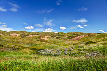 Landscapes along the highway at East Coulee Alberta