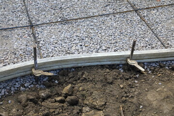 Construction site for new concrete 