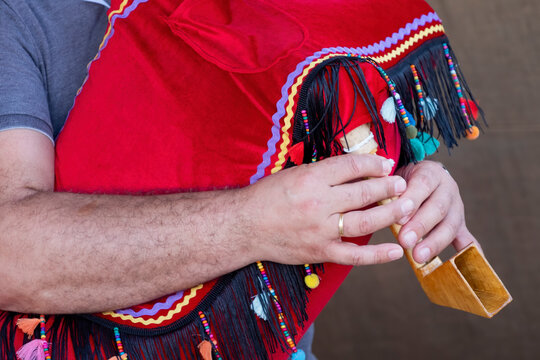 Man Playing Turkish Tulum (Bagpipe)