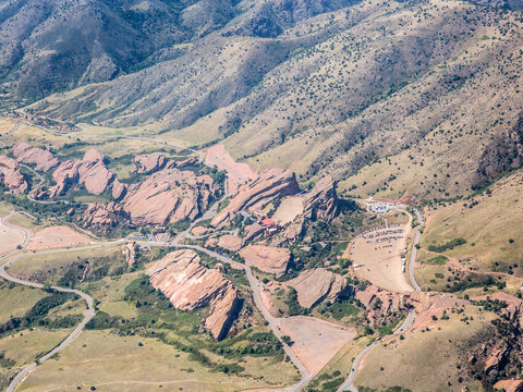 Aerial Photo of Red Rocks Amphitheater, Morrison, Colorado, USA