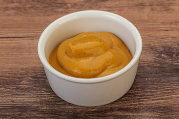 Mustard sauce in the bowl