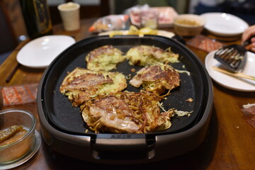 日本の家庭のとても美味しいお好み焼き