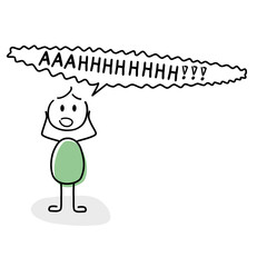 Comic Style schreiender Mensch Vektor Grafik mit Strichm&auml;nnchen aus verschiedene Bereichen. Verwendbar f&uuml;r Pr&auml;sentationen, Graphiken, Poster oder Logos. 