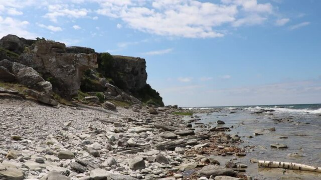 Hoburgen cliff area in the southernmost part of the Swedish island of Gotland, Sweden