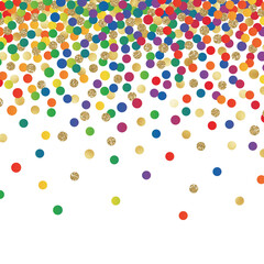 Falling Confetti Background - Colorful confetti falling on solid white background