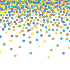 Falling Confetti Background - Colorful confetti falling on solid white background