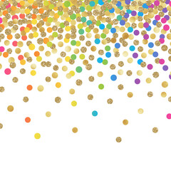 Falling Confetti Background - Colorful confetti falling on solid white background