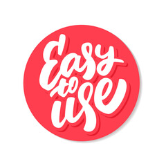 Easy to use. Vector lettering icon.