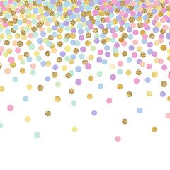 Falling Confetti Background - Colorful confetti falling on solid white background