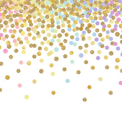 Falling Confetti Background - Colorful confetti falling on solid white background