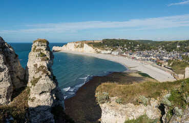 Fototapeta na wymiar Etretat on the French channel coast.