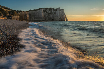 Cliffs of Etretat on the French channel coast.