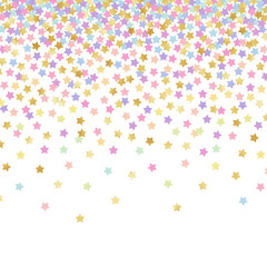 Falling Confetti Background - Colorful confetti falling on solid white background