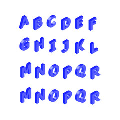 Isometric alphabet font. 3d effect letters, numbers and symbols with shadows. Stock vector typeface for any typography design. 