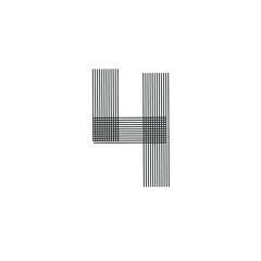 Number 4 Logo design vector template. Font Lines Logotype