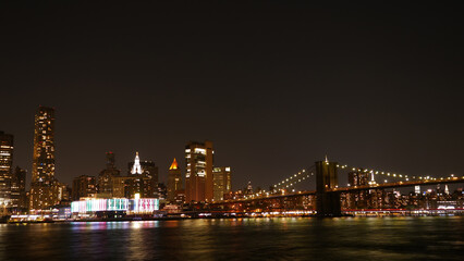 Fototapeta na wymiar landscape photo of lower Manhattan night time 