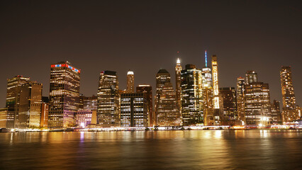 landscape photo of  lower Manhattan night time 