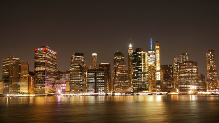 Fototapeta premium landscape photo of lower Manhattan night time 