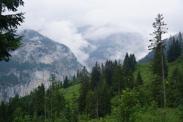 mountains and clouds