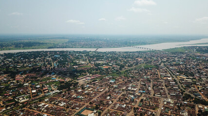 Scenic aerial landscape view of Makurdi city, Benue State Nigeria