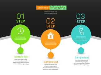 Infographics design vector concept with 3 options, steps or processes