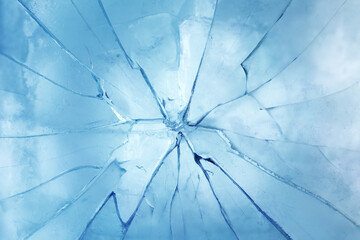 Closeup of a cracked ice texture. Studio macro shot.