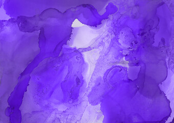 Fototapeta na wymiar Hand painted alcohol ink background. Abstract delicate violet texture. Contemporary feminine wallpaper. 