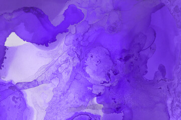 Fototapeta na wymiar Hand painted alcohol ink background. Abstract delicate violet texture. Contemporary feminine wallpaper. 