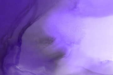 Hand-painted alcohol ink background. Abstract delicate violet texture. Contemporary feminine wallpaper. 