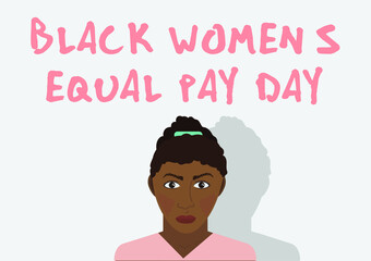 Black women's equal pay day character vector 