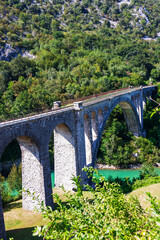Fototapeta na wymiar the first fully stone bridge across the gorge